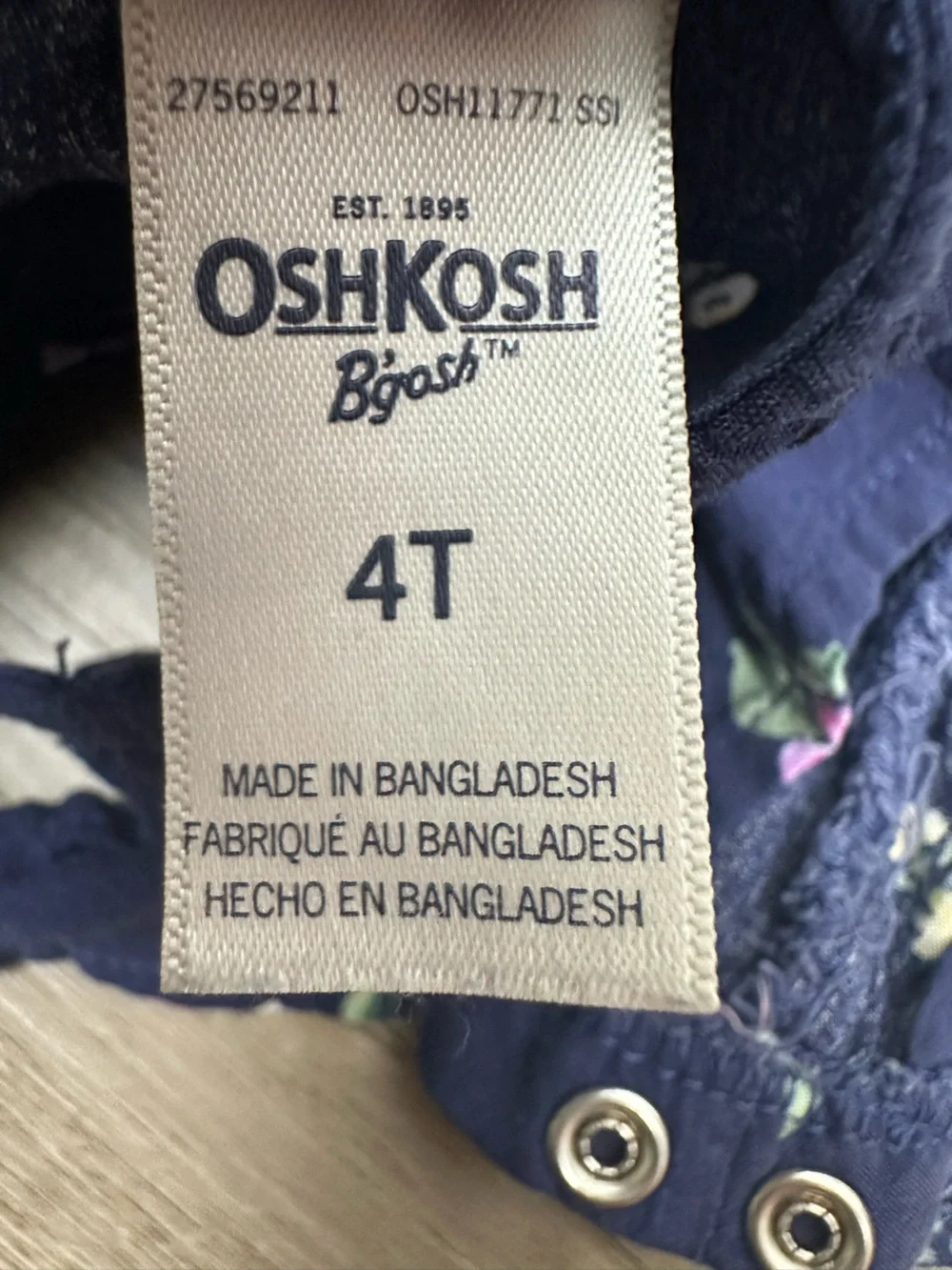 OshKosh B'gosh Floral Ruffle Sleeve Romper 4T